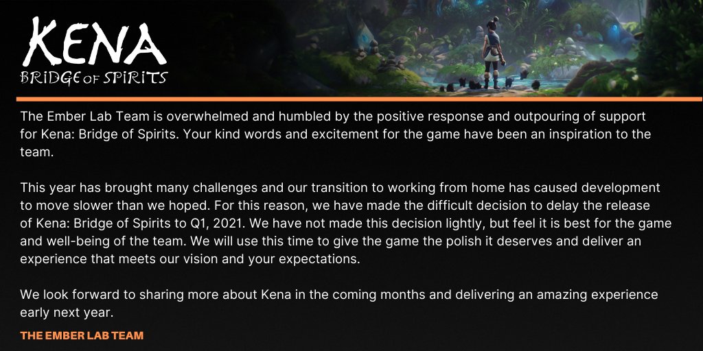 PS5发布会新作《Kena:精神之桥》跳票 改为2021年第一季度发售插图 《Kena:精神之桥》跳票 改为2021年第一季度发售