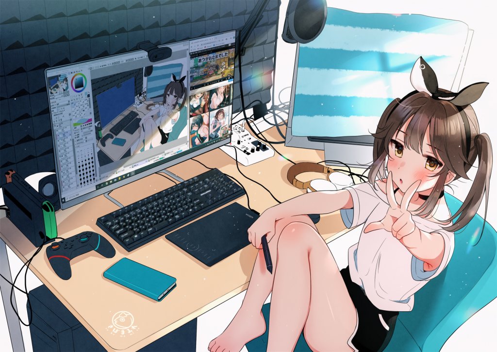 每日好图：日系插画精选-可爱女孩自拍2