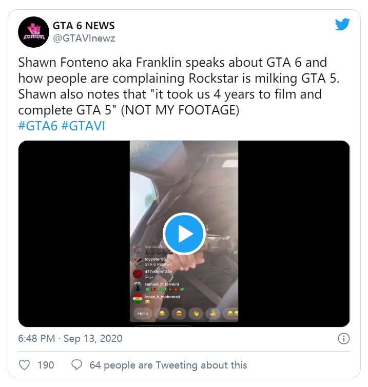 富兰克林CV:别老嫌R星用GTA5割韭菜 GTA6该公布时会来的(我TM信了)插图 富兰克林配音:别老嫌R星用GTA5割韭菜 GTA6该公布时会来的