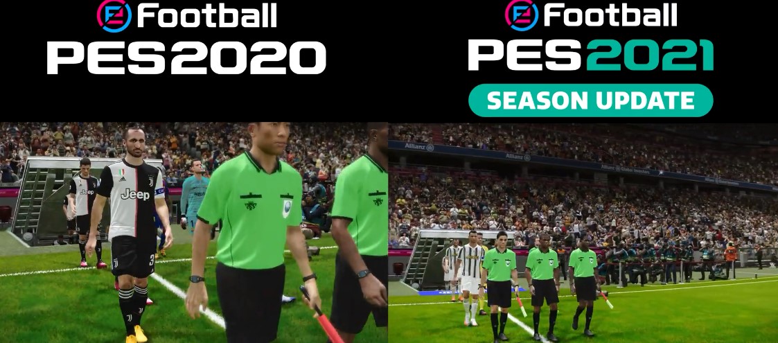 《实况足球2021》vs《实况足球2020》 也没啥变化 确实只是单纯赛季更新