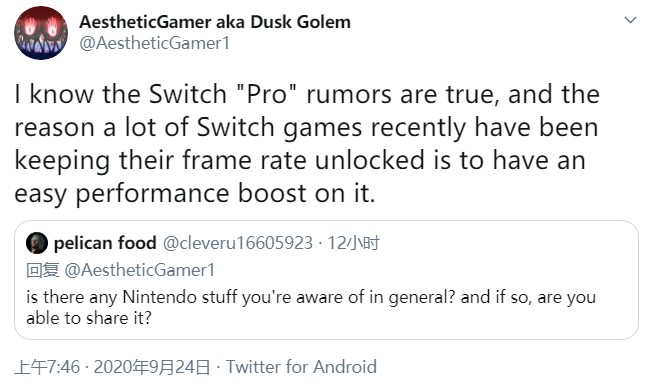 网传NS游戏可解锁帧数,为NS PRO机型做准备插图 传近期NS游戏可解锁帧数 以便未来Pro型号轻松获得性能提升