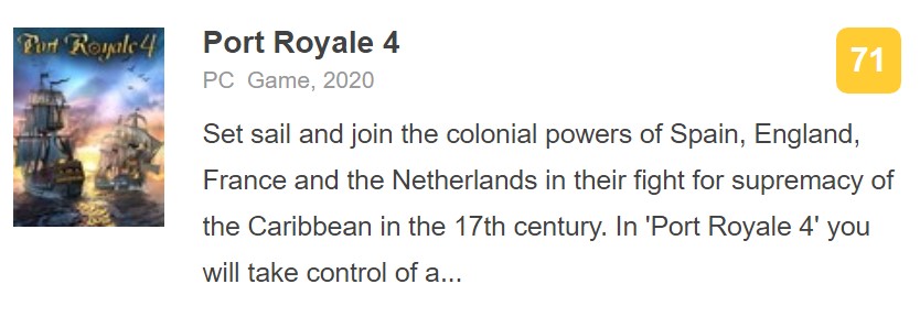 《海商王4》Wccftech 6.5分：非此类游戏粉丝不推荐