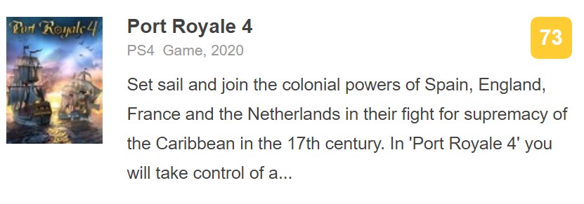 《海商王4》Wccftech 6.5分：非此类游戏粉丝不推荐