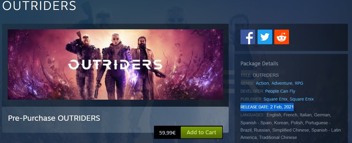 SE科幻射击新游《Outriders》跳票至明年2月发售插图 SE科幻射击游戏《Outriders》可能跳票到了2021年2月