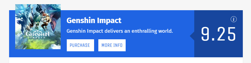 《原神》首个外媒评分出炉：GameInformer 9.25分