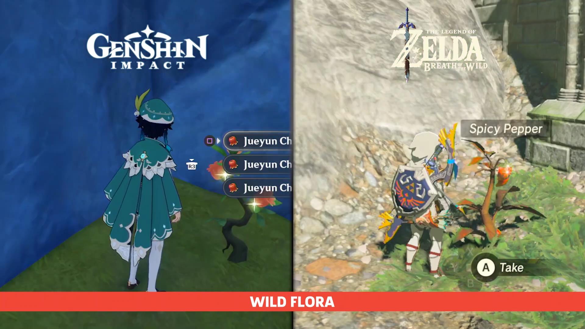 《原神》和《塞尔达传说：荒野之息》20大相似之处