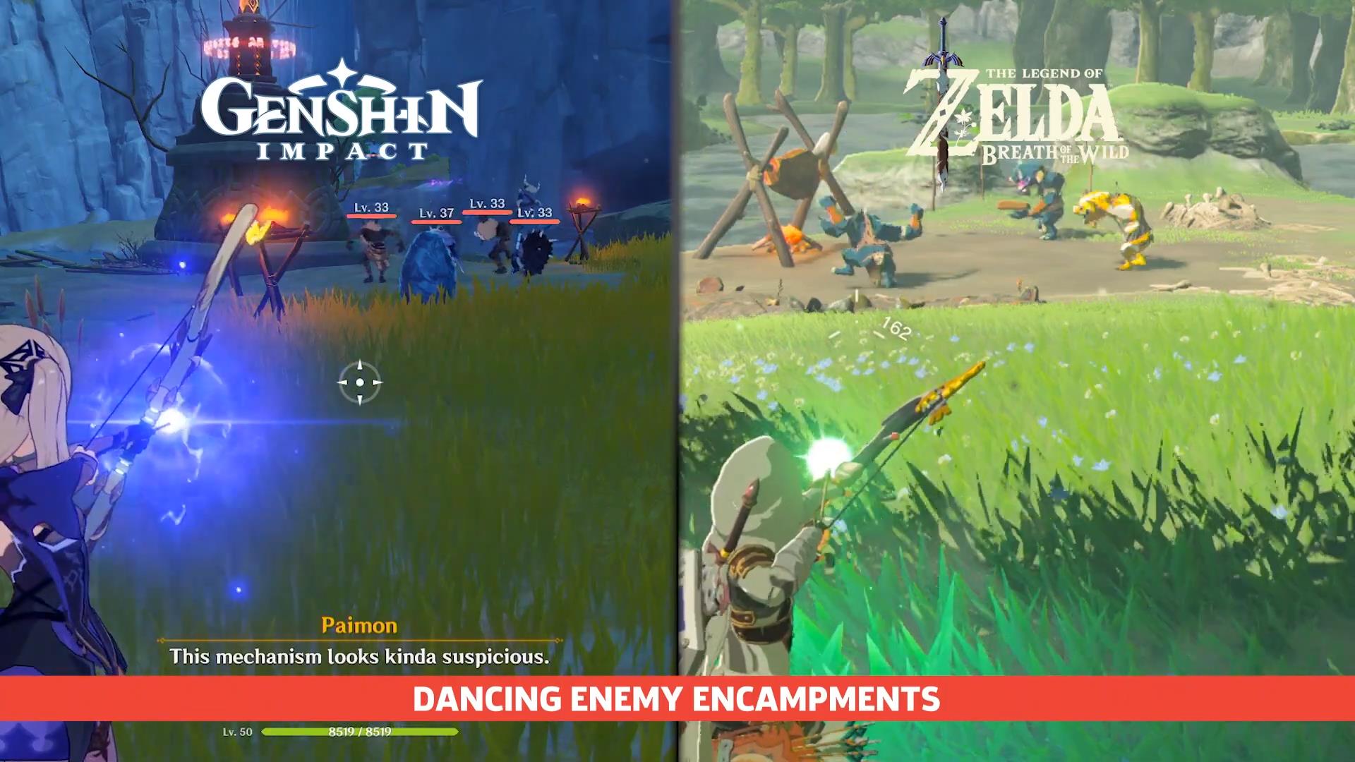 《原神》和《塞尔达传说：荒野之息》20大相似之处