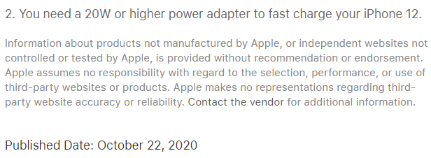 苹果:只有20W充电头才能发挥iPhone12快充实力插图 苹果:只有20W充电头才能发挥iPhone 12快充实力
