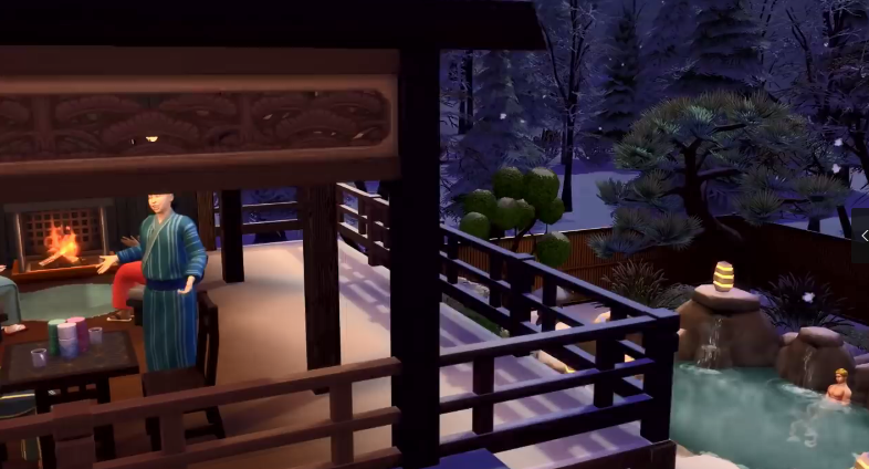 《模拟人生4》DLC“雪国胜地”最新预告插图5 《模拟人生4》雪国胜地新预告公开:享受冬日温泉