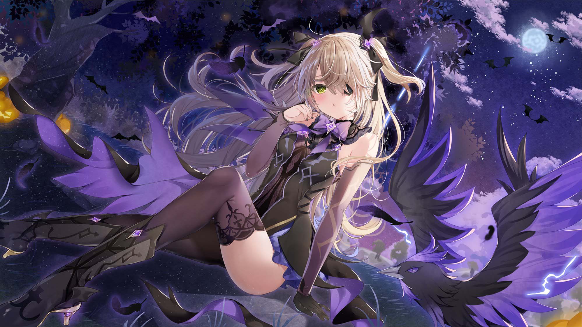 每日好图：原神最新同人图#万圣节#莫娜#芭芭拉#七七#可莉#钟离#公子#荧#安柏