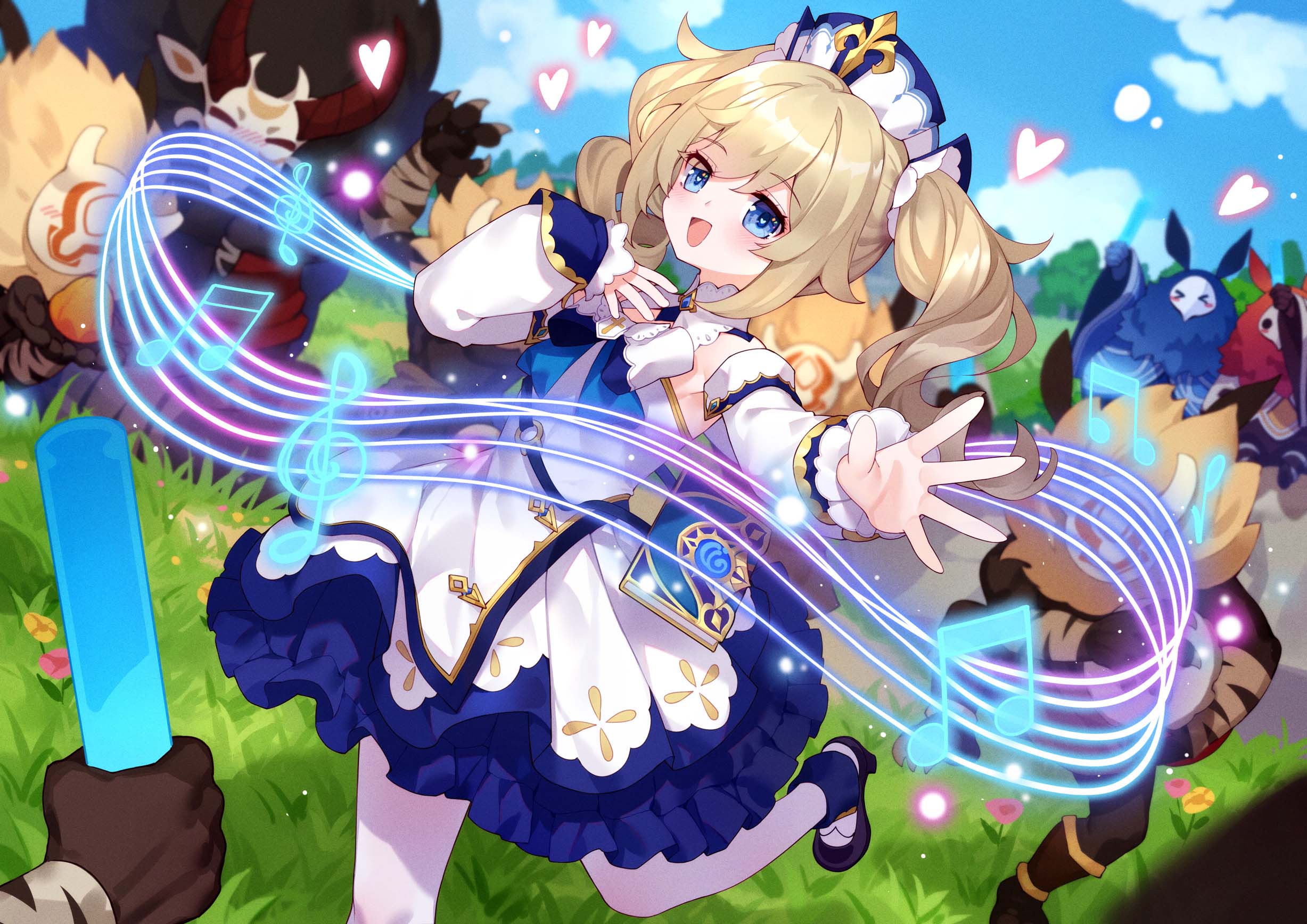 每日好图：#原神 芭芭拉/莫娜/菲谢尔/丽莎/琴 同人图 prpr