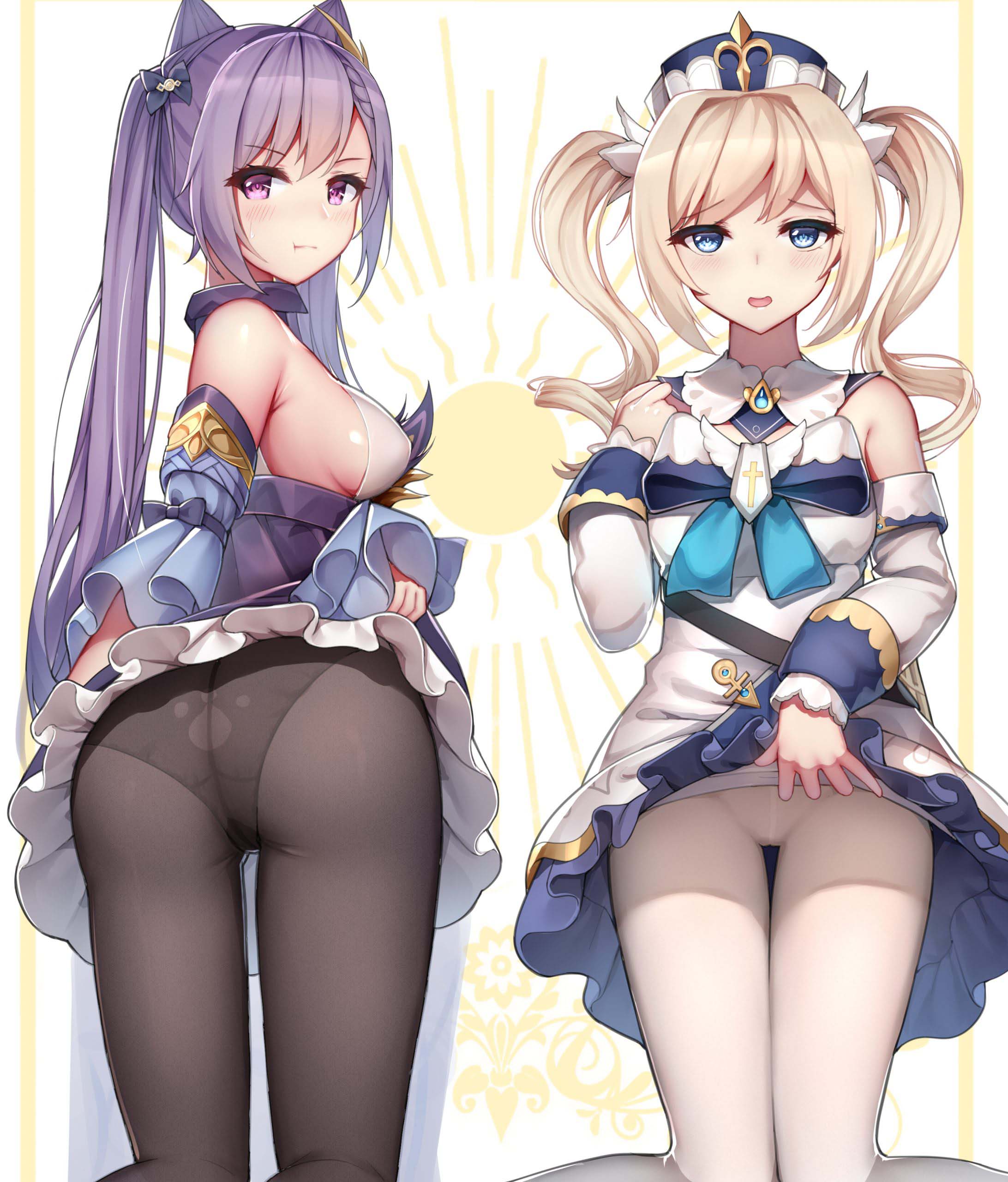 每日好图：#原神 芭芭拉/莫娜/菲谢尔/丽莎/琴 同人图 prpr