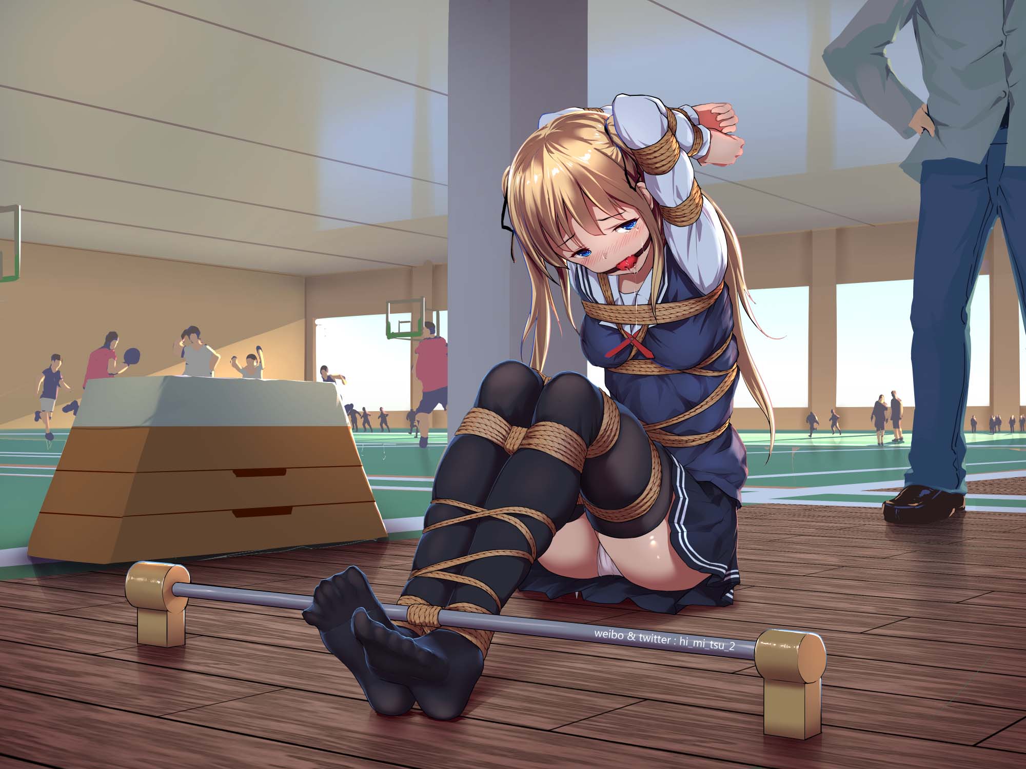 每日好图：二次元萌系白丝SM捆绑绳缚拘束