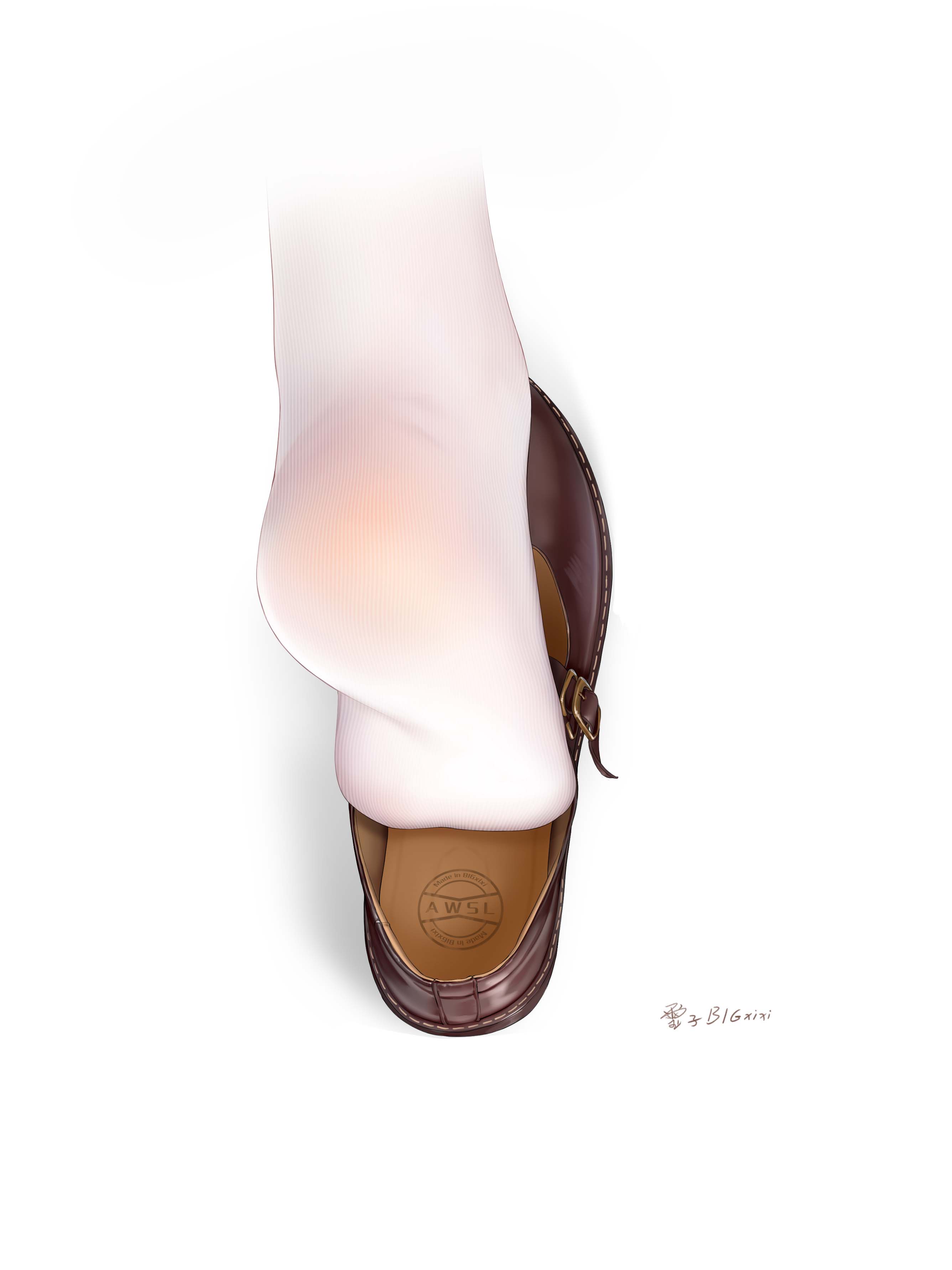 每日好图：白丝足控最爱！大神笔下的白丝美少女！【画师：BIGxixi】