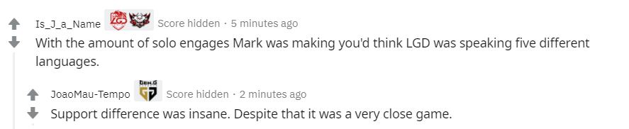 老外Reddit论坛谈LGD落败：虽然势均力敌，但辅助差太多