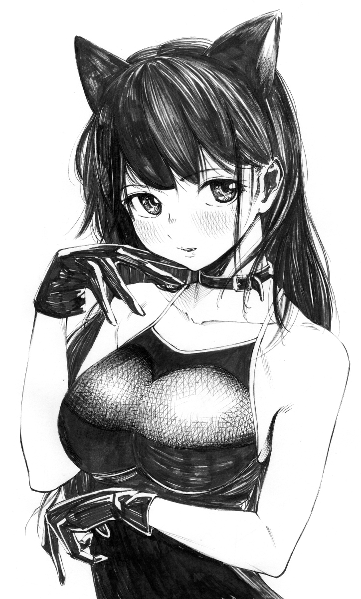 每日好图：P站#黑白手绘风#女子高中生#JK#插画欣赏【画师：ガガイモ】