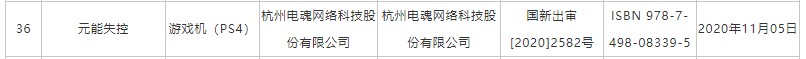 国产11月网络游戏版号下发：PS4国产《元能失控》在列 还有三款端游