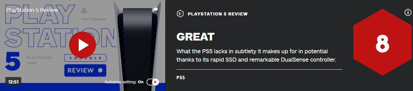 PS5媒体评分出炉：IGN打出8分好评