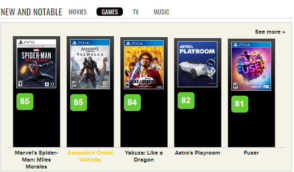 《刺客信条：英灵殿》媒体评分出炉 IGN打出8分