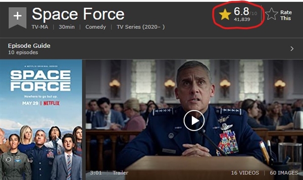 网飞续订《太空军》第二季