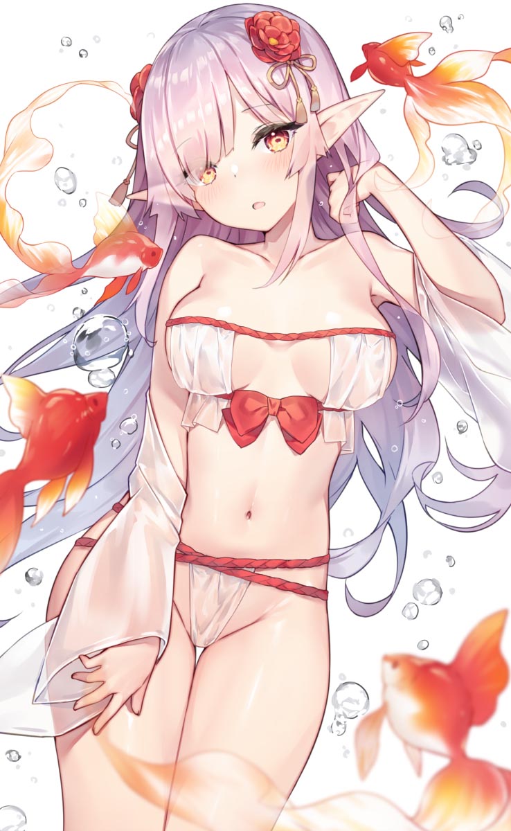 每日好图：P站#二次元插画精选#精灵#泳装【画师：そらなにいろ】