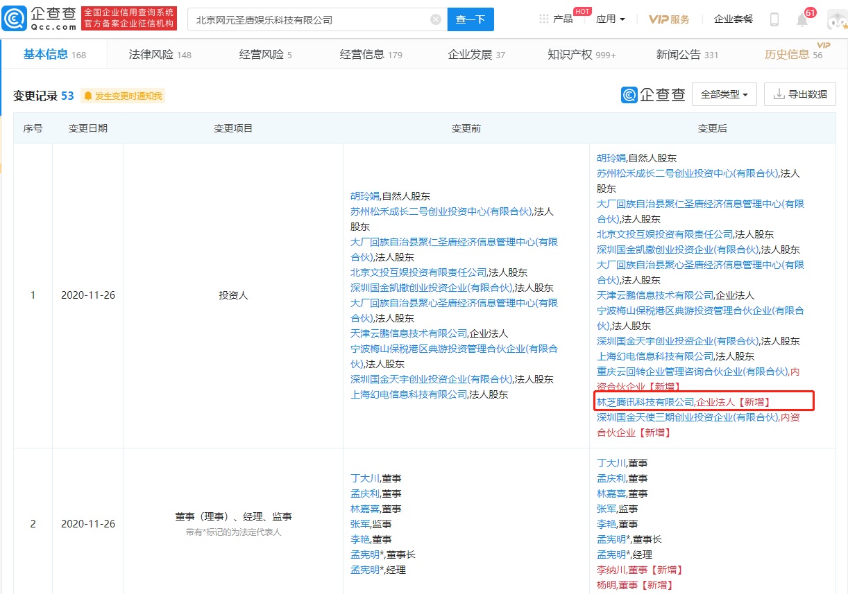 腾讯关联公司入股《古剑奇谭》开发商：持股 20%