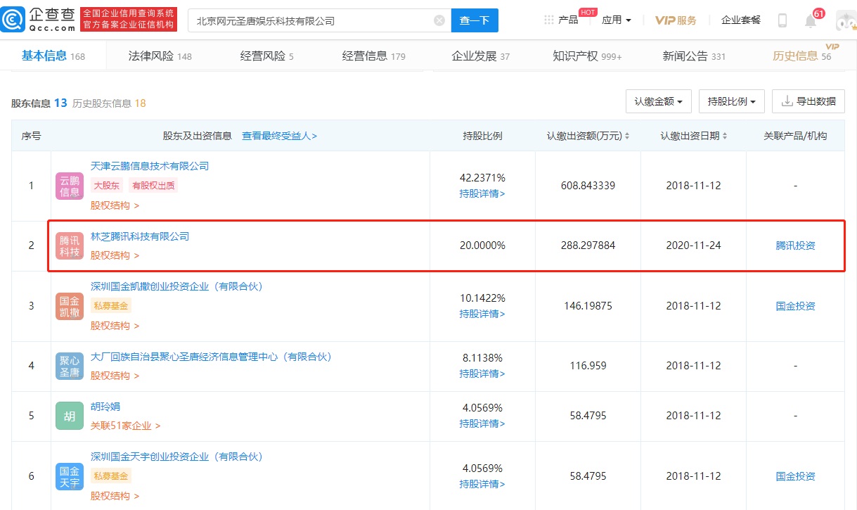 腾讯关联公司入股《古剑奇谭》开发商：持股 20%