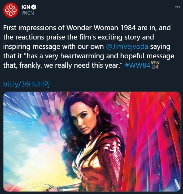 《神奇女侠1984》获影评界一致好评