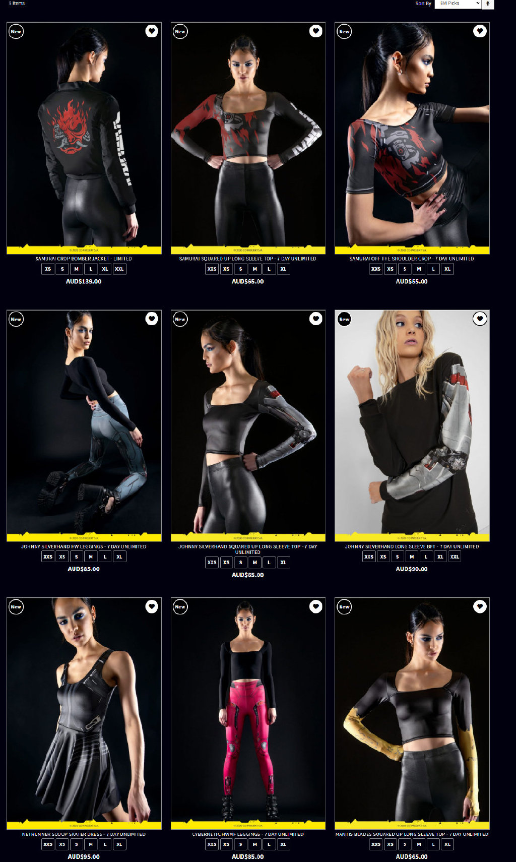 《赛博朋克2077》联动“BlackMilk”推出游戏主题服饰，设计前卫