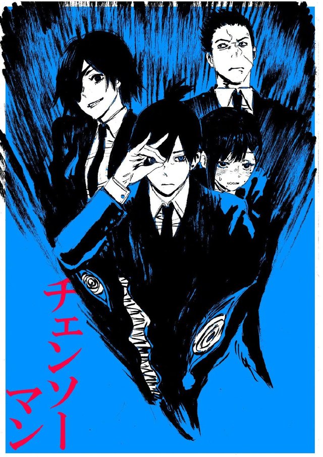 《地狱乐》作者“贺来友治”分享《电锯人》相关插画