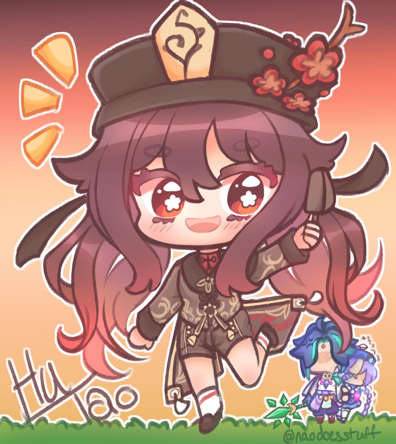 每日好图：原神#胡桃同人图#往生堂堂主#P站