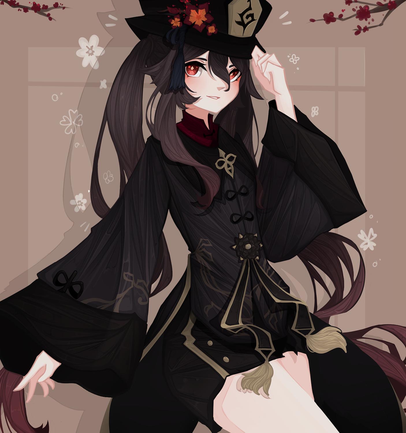 每日好图：原神#胡桃同人图#往生堂堂主#P站