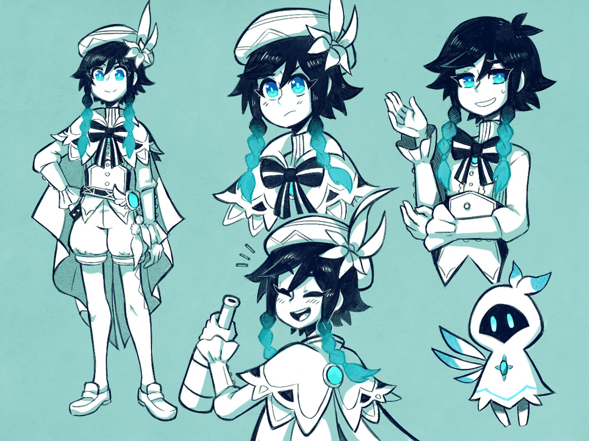 早安原神#原神同人图#今日甘雨许愿【1月12日新】