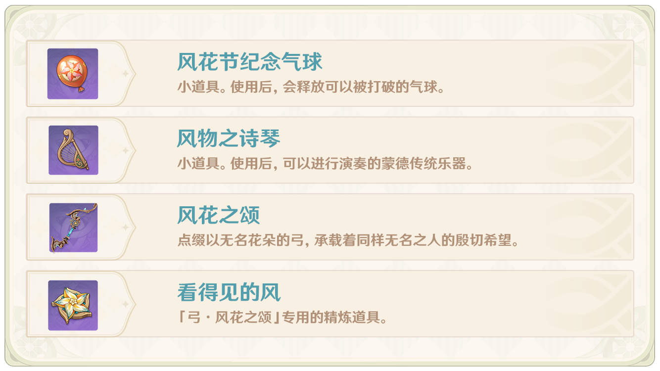 原神1.4：风花节「风花的邀约」玩法说明