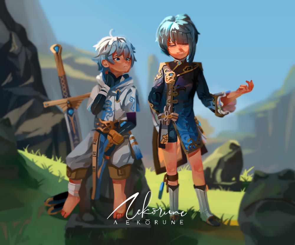 原神同人图：早安原神#P站精选#每日好图【4月15日新】