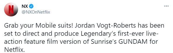 《机动战士高达》将拍摄真人电影版