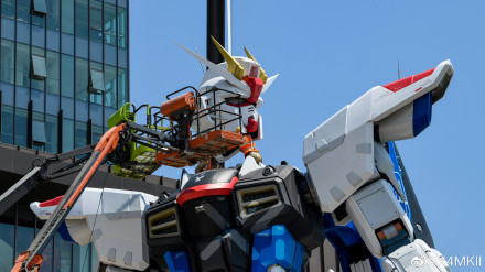 上海金桥啦啦宝都 1:1 实物大【自由高达】 今日“上头”仪式