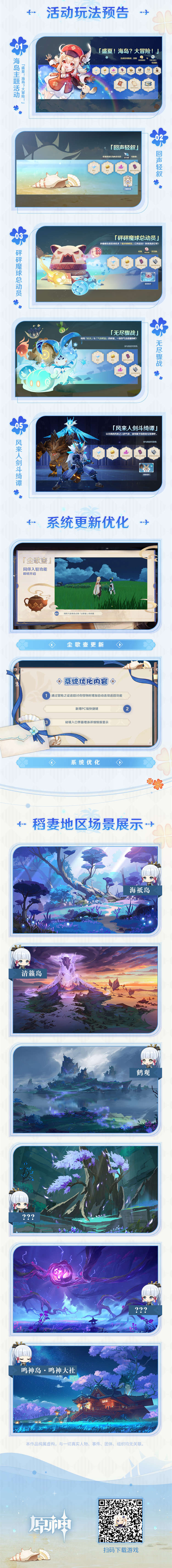 原神1.6：「盛夏！海岛？大冒险！」特别节目回顾长图 ​​​