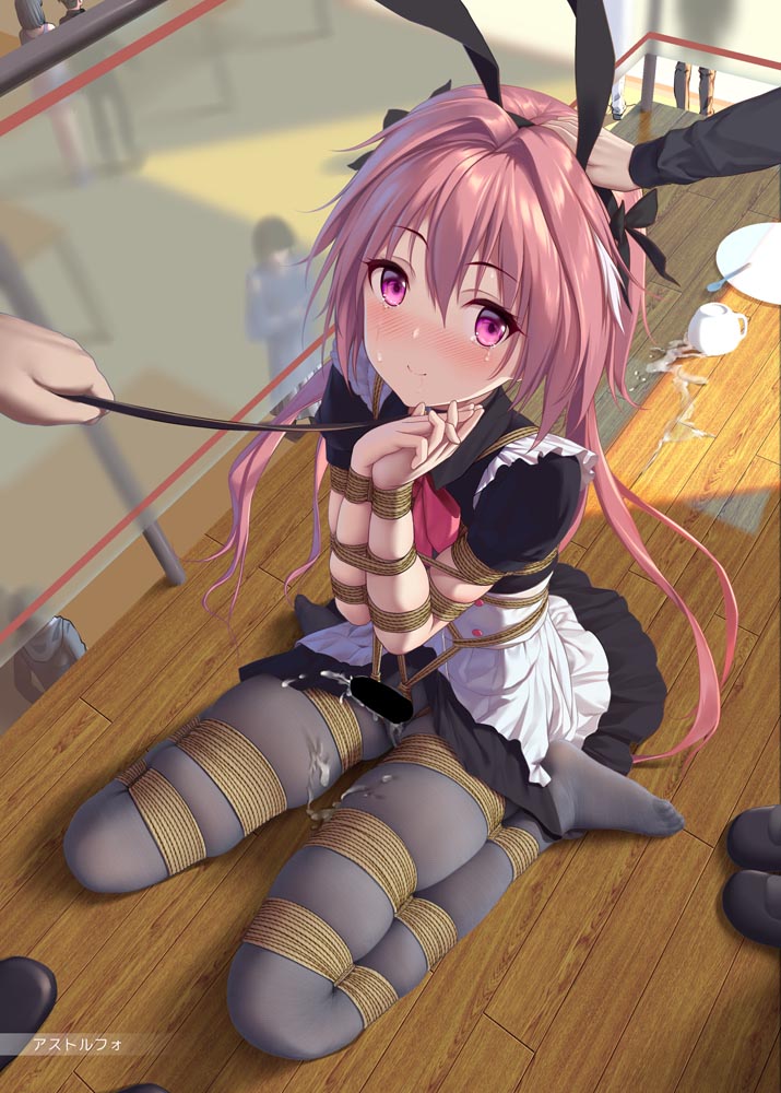 每日好图：二次元白丝捆绑紧缚拘束插画【画师ひみつ】