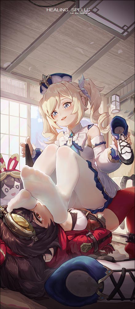 每日好图：二次元足控美图#白丝裸足捆绑拘束【画师ICECAKE】