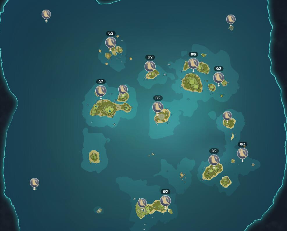 原神1.6：海岛探险 2个阴间的海螺 位置【伟大航线2和4】