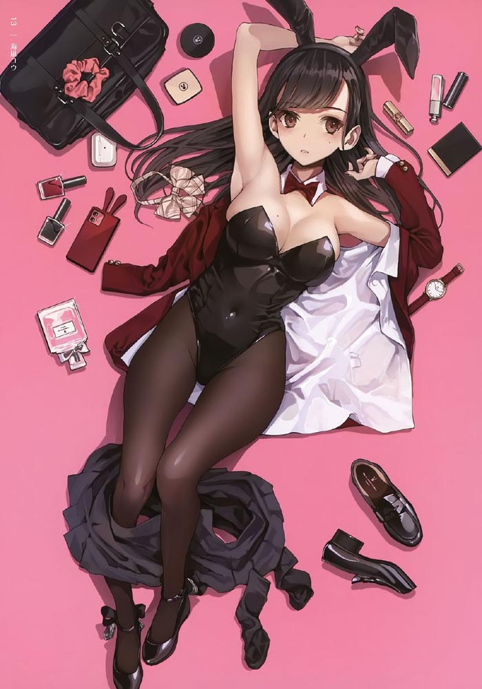 每日好图：兔女郎插画集[GAKAKU (よろず)] へそ×バニー ​​​