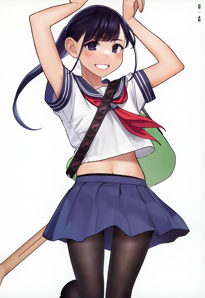 每日好图：肚脐×黑丝插画集[GAKAKU (よろず)] へそ×タイツ