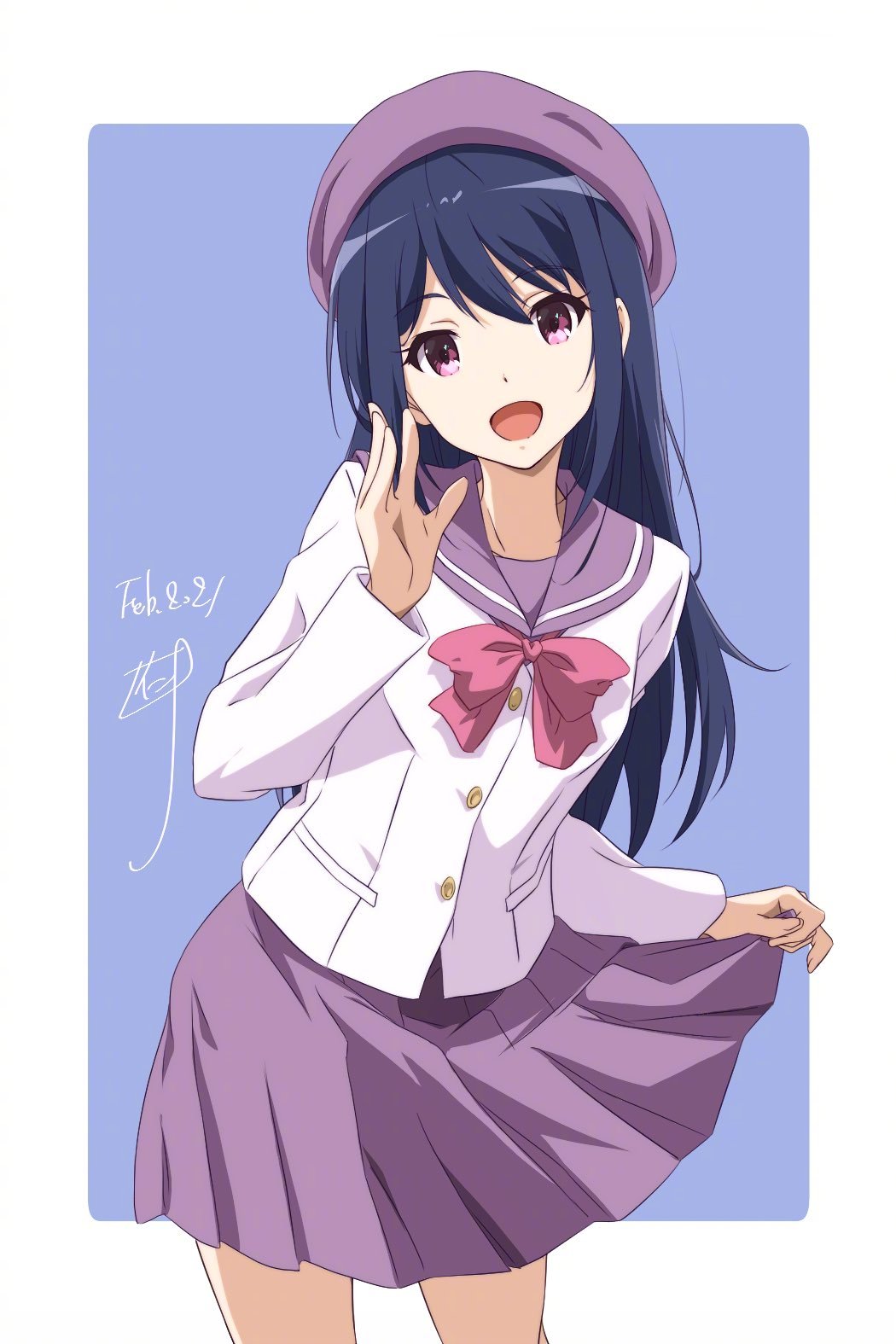 每日好图：星期五女孩#金曜の誰でもないガール【画师：仁井学】