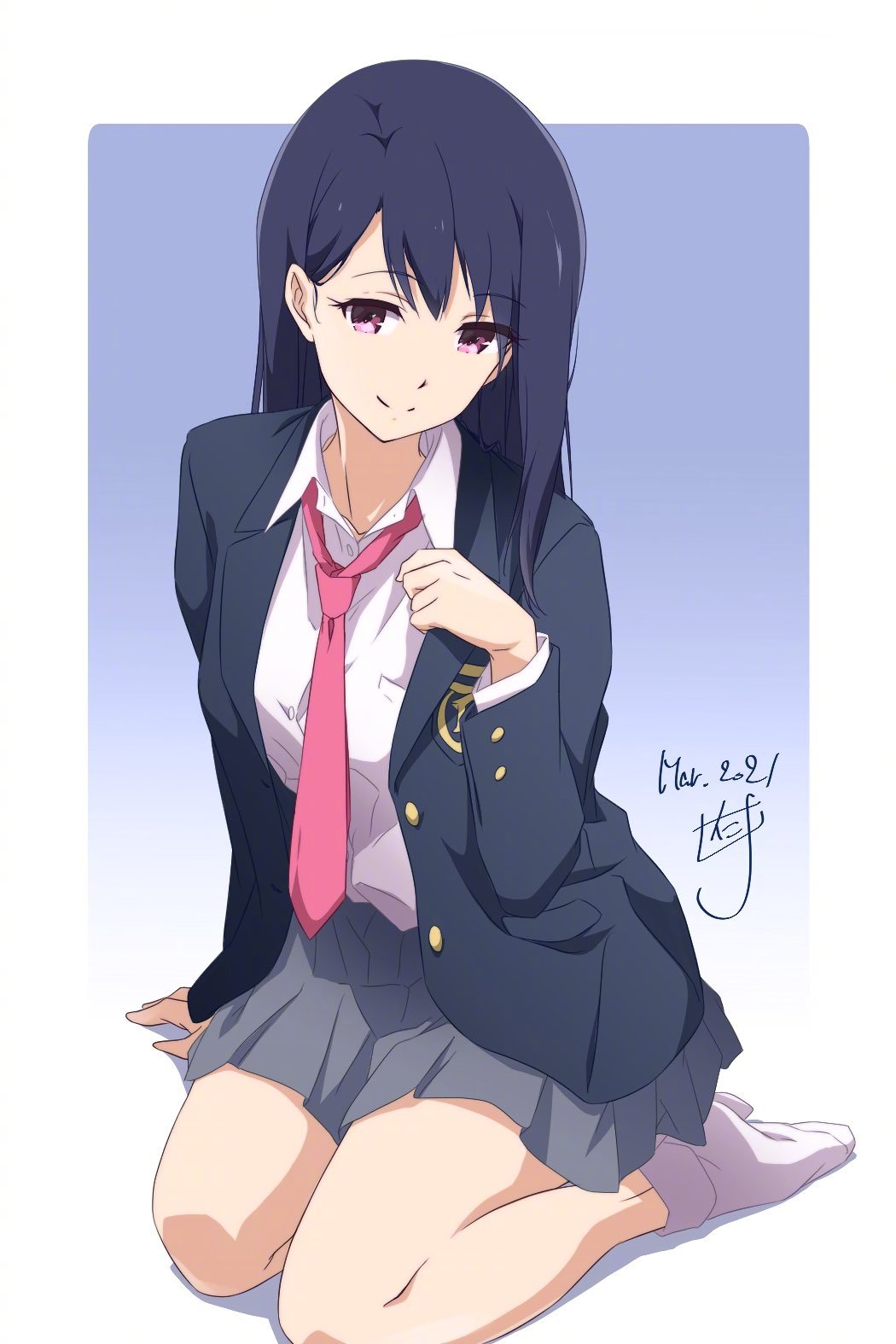 每日好图：星期五女孩#金曜の誰でもないガール【画师：仁井学】