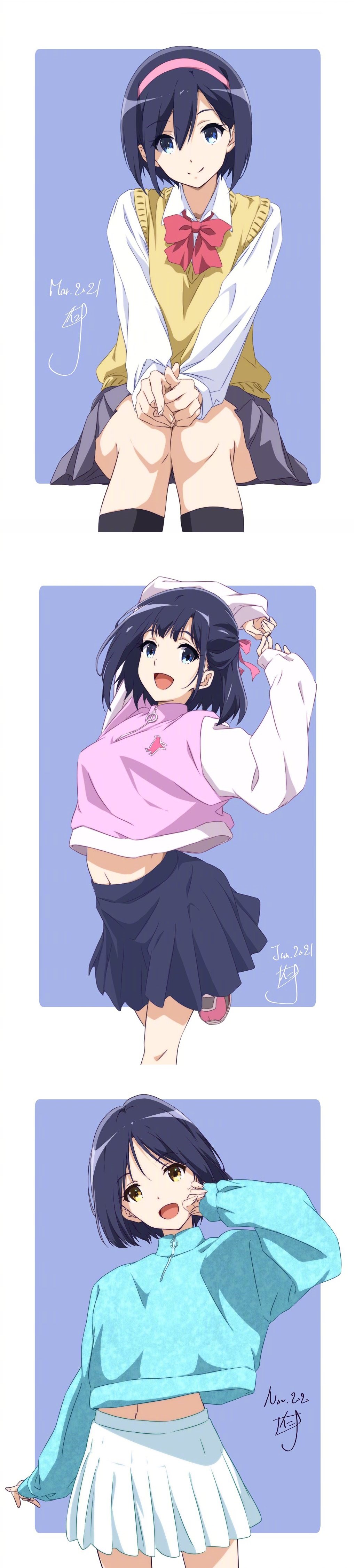 每日好图：星期五女孩#金曜の誰でもないガール【画师：仁井学】