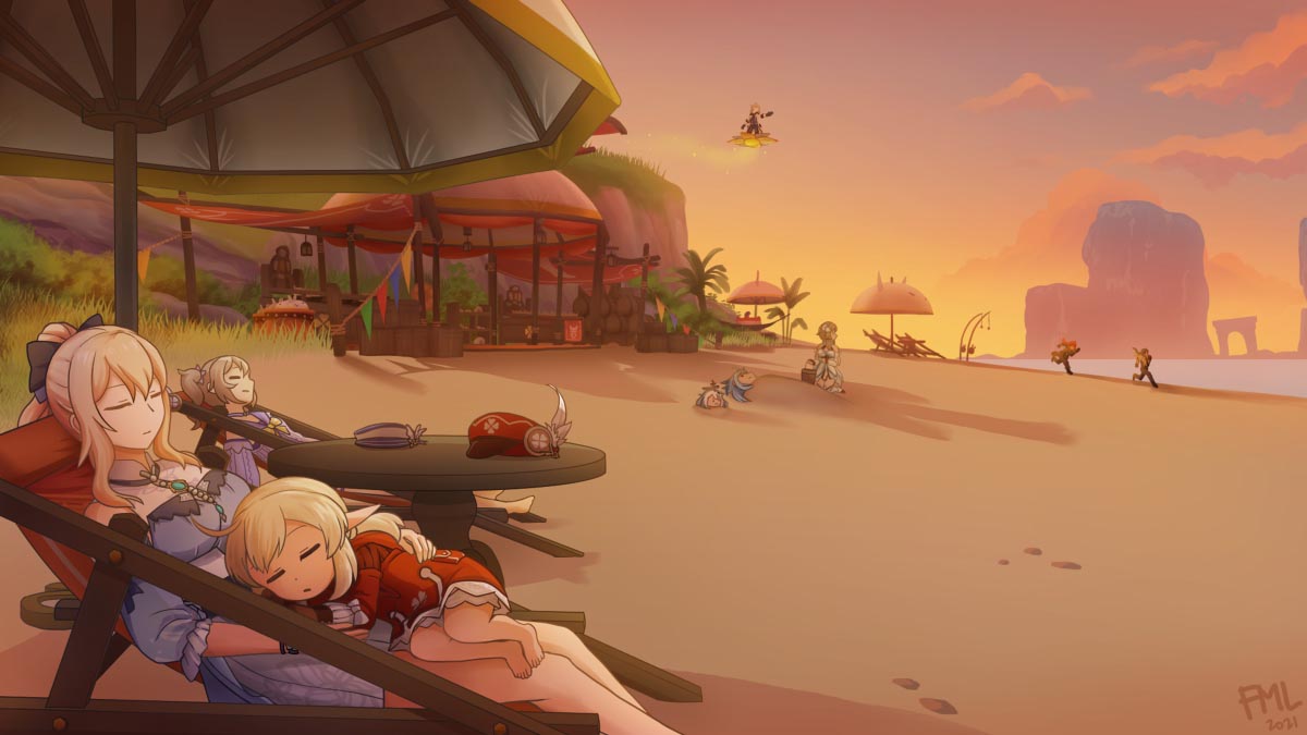 原神同人图精选#午安原神【210730】