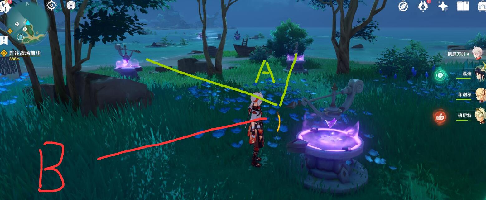 原神稻妻攻略：踏鞴砂北面 3个雷指针 解密方法