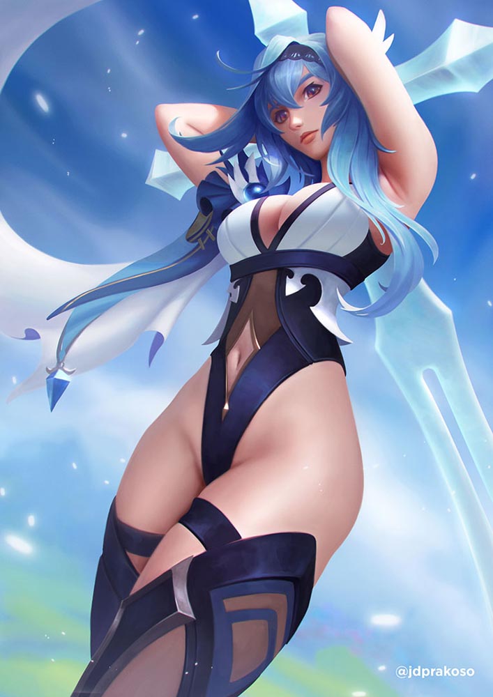 二次元美少女插画#晚安原神【210828】