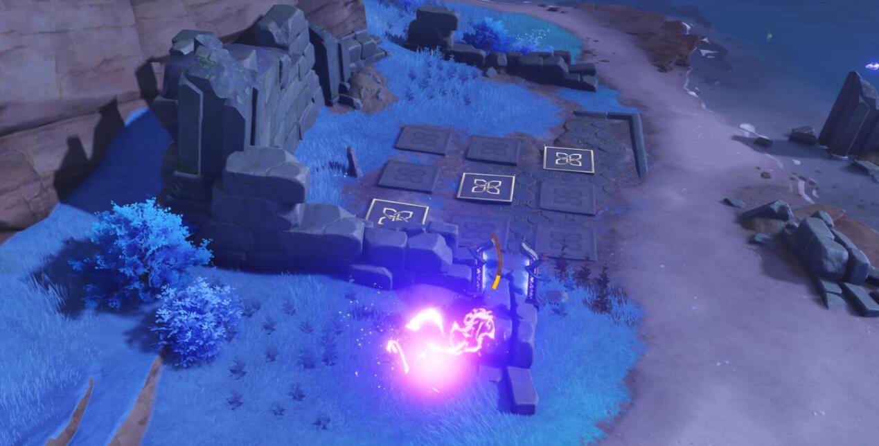 原神攻略2.1：清籁岛 石板解密 “异相需共照” 2组